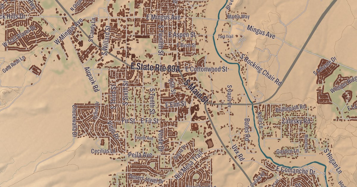 Beautifully Detailed Map of Yavapai-Apache Nation, Arizona