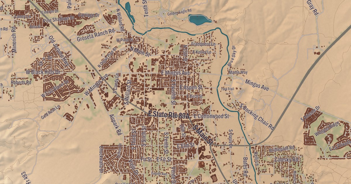 Beautifully Detailed Map of Yavapai-Apache Nation, Arizona