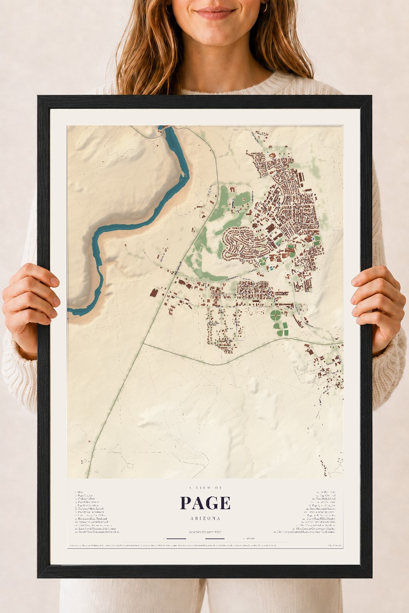 A framed 18 by 24 inch print of Page, Arizona
