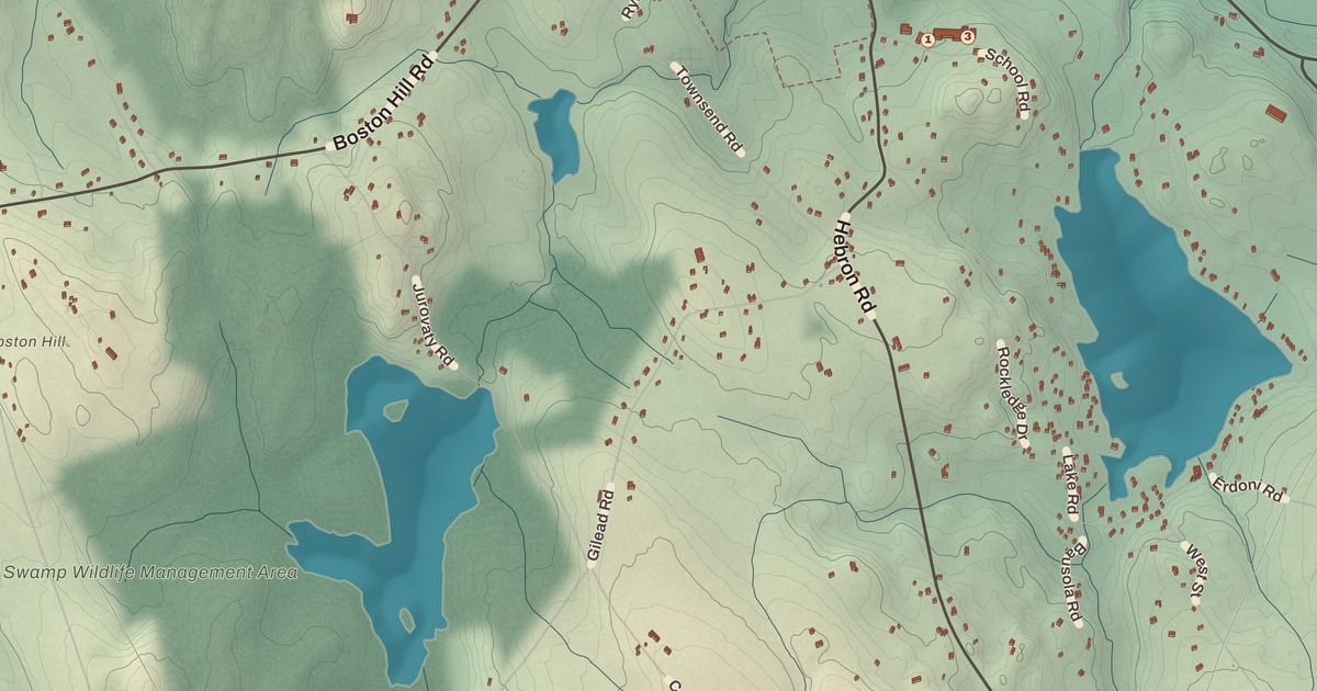 Beautifully Detailed Map of Andover, Connecticut
