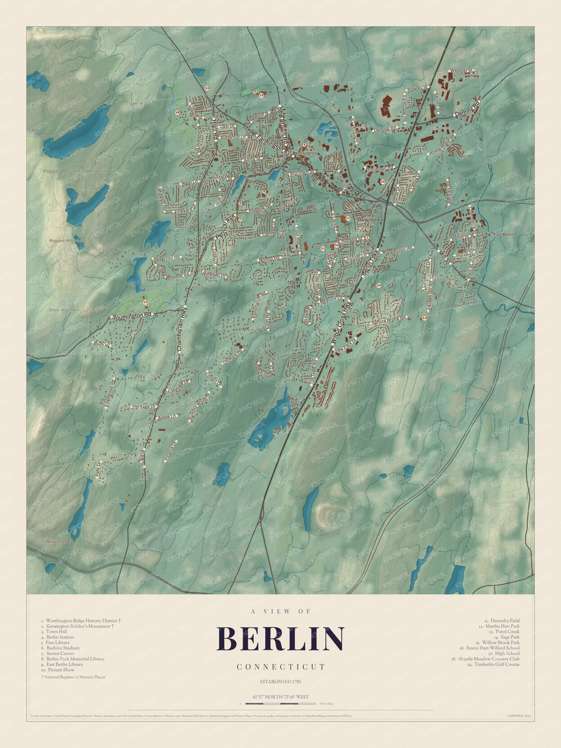 Map of Berlin, Connecticut