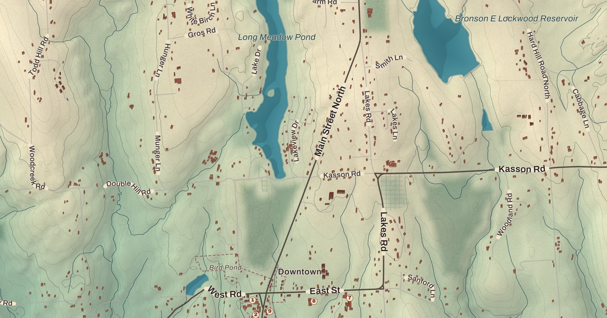 Beautifully Detailed Map of Bethlehem, Connecticut