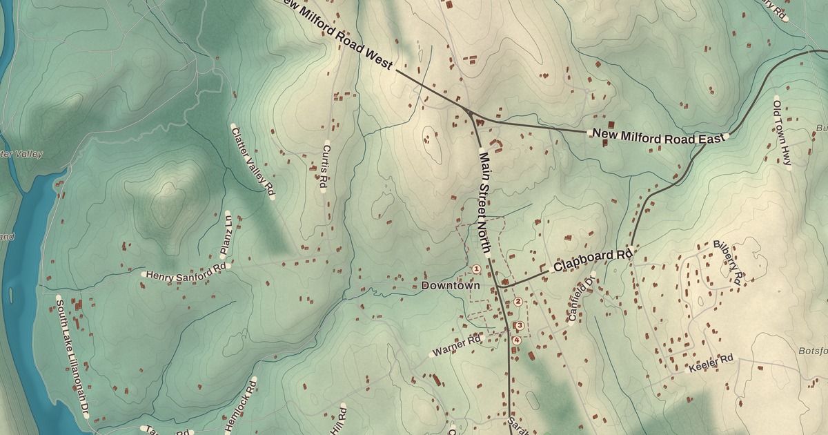 Beautifully Detailed Map of Bridgewater, Connecticut