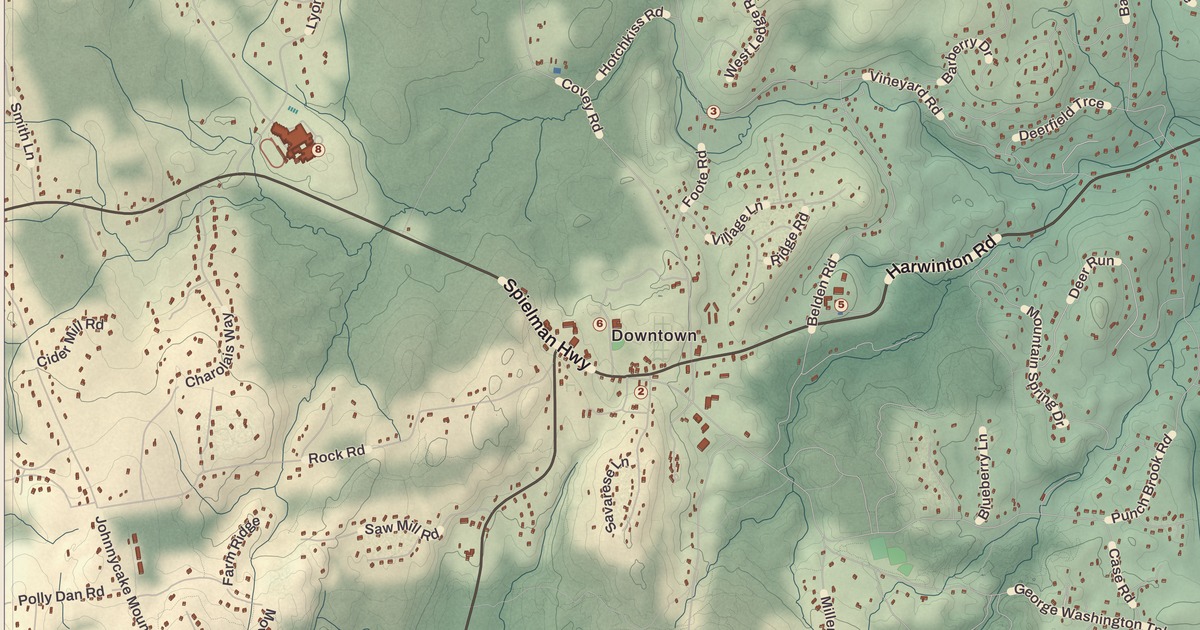 Beautifully Detailed Map of Burlington, Connecticut