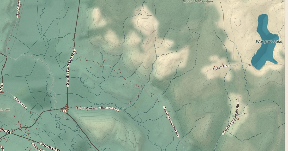Beautifully Detailed Map of Canaan, Connecticut
