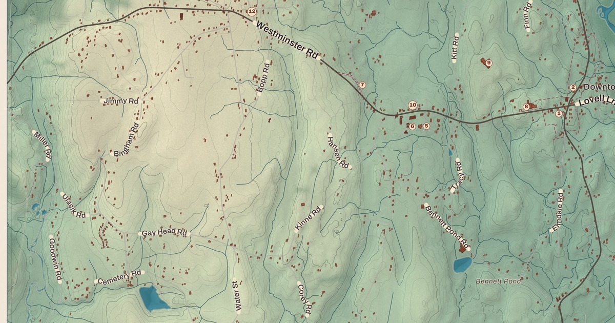 Beautifully Detailed Map of Canterbury, Connecticut