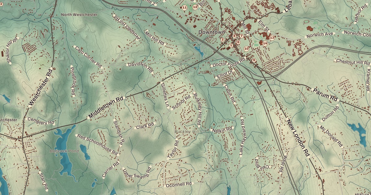 Beautifully Detailed Map of Colchester, Connecticut