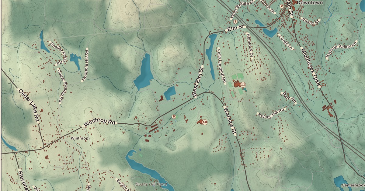 Beautifully Detailed Map of Deep River, Connecticut
