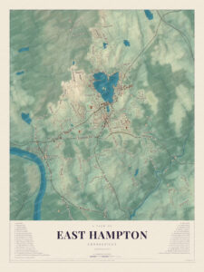 Map of East Hampton, Connecticut