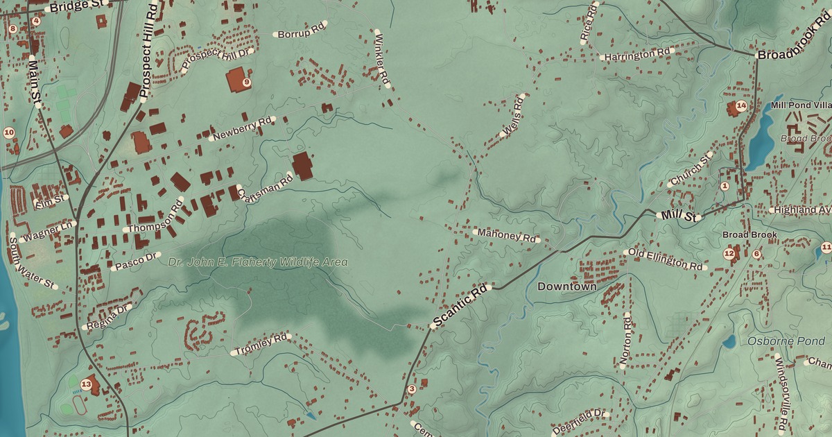 Beautifully Detailed Map of East Windsor, Connecticut