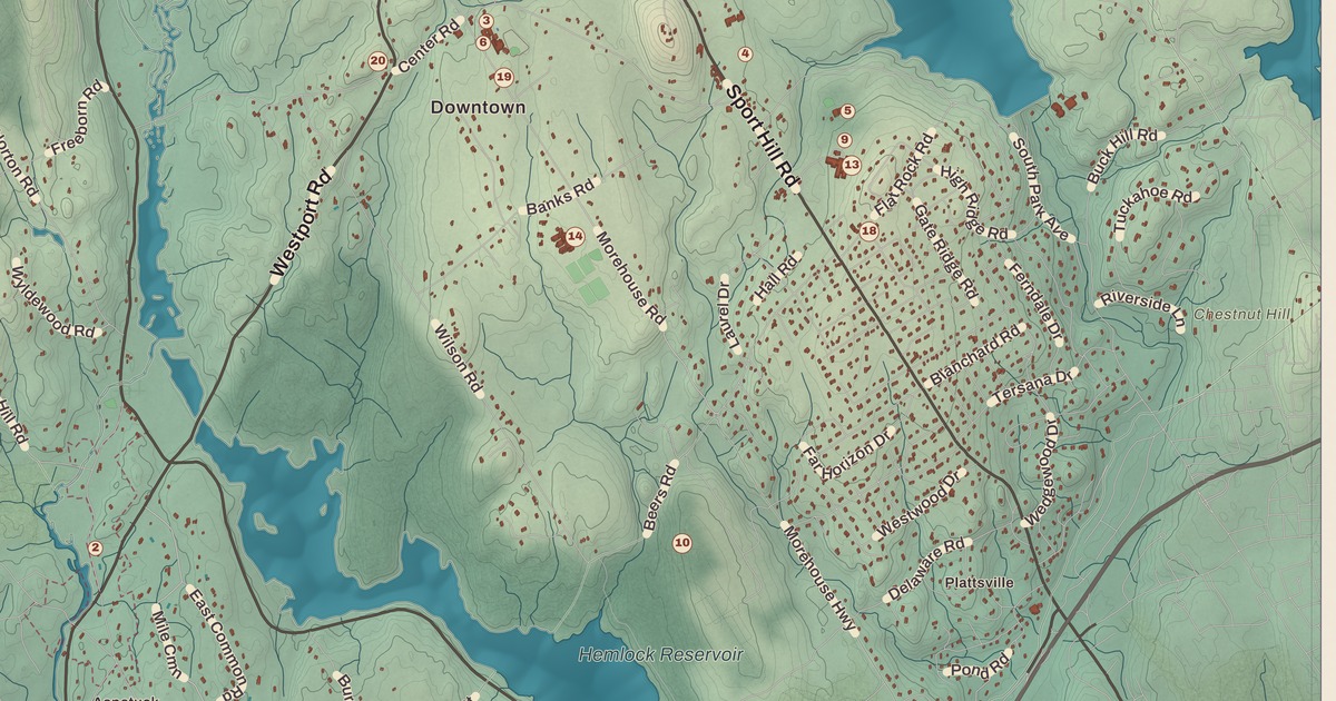 Beautifully Detailed Map of Easton, Connecticut