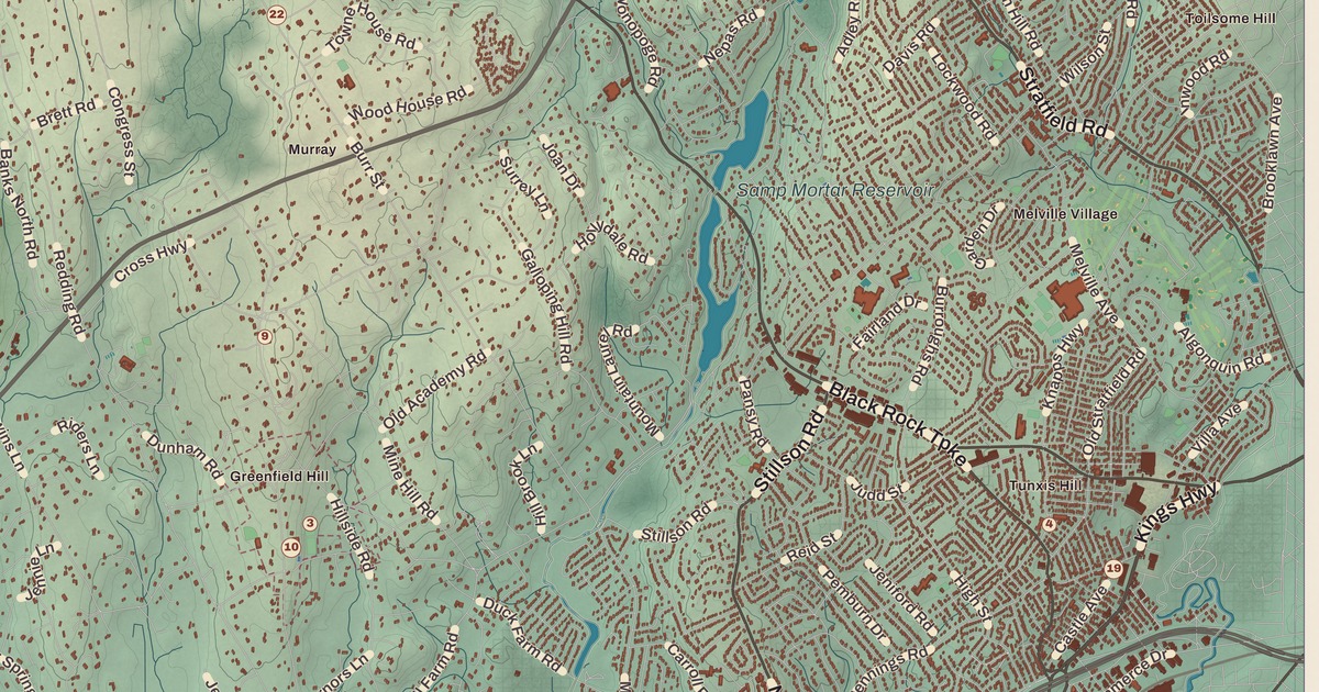 Beautifully Detailed Map of Fairfield, Connecticut