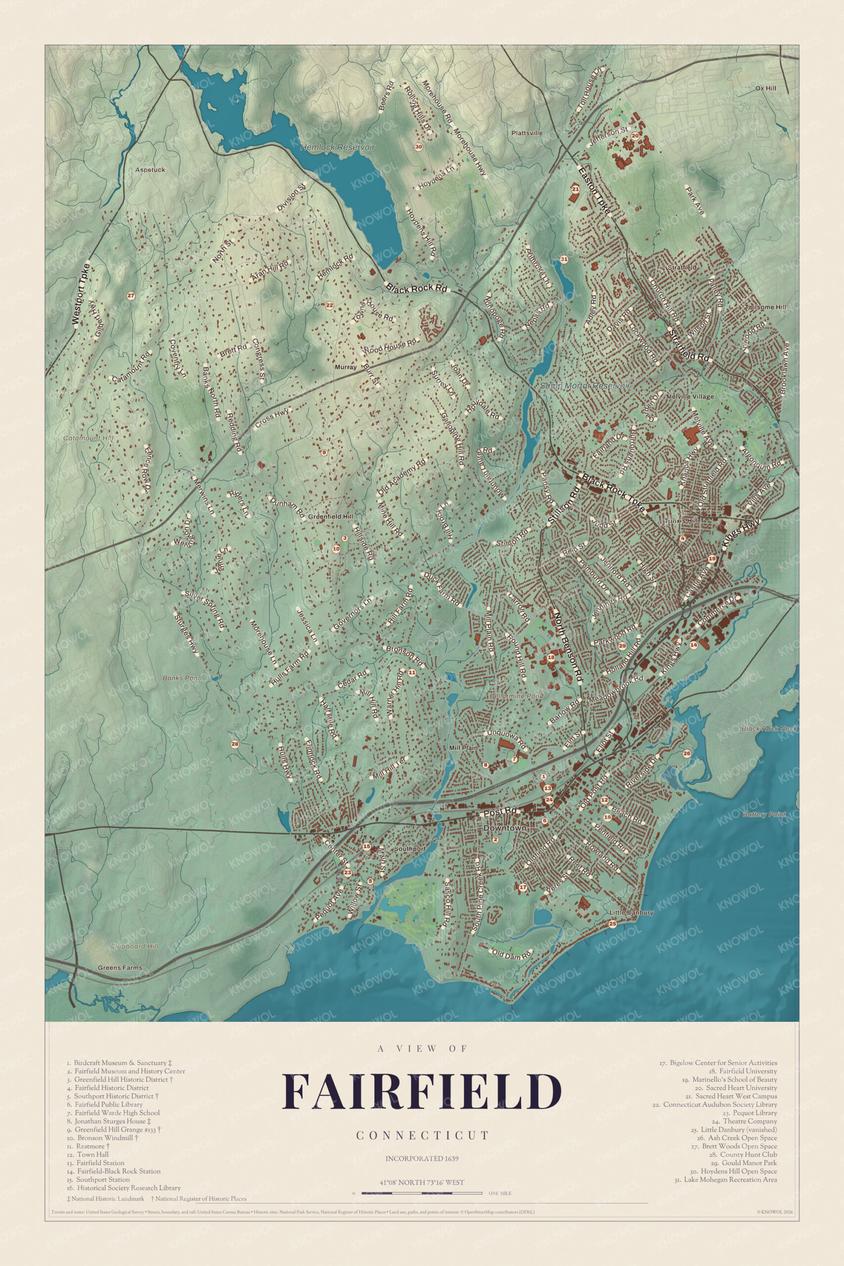Map of Fairfield, Connecticut