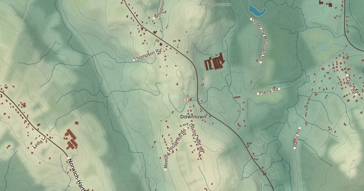 Beautifully Detailed Map of Franklin, Connecticut