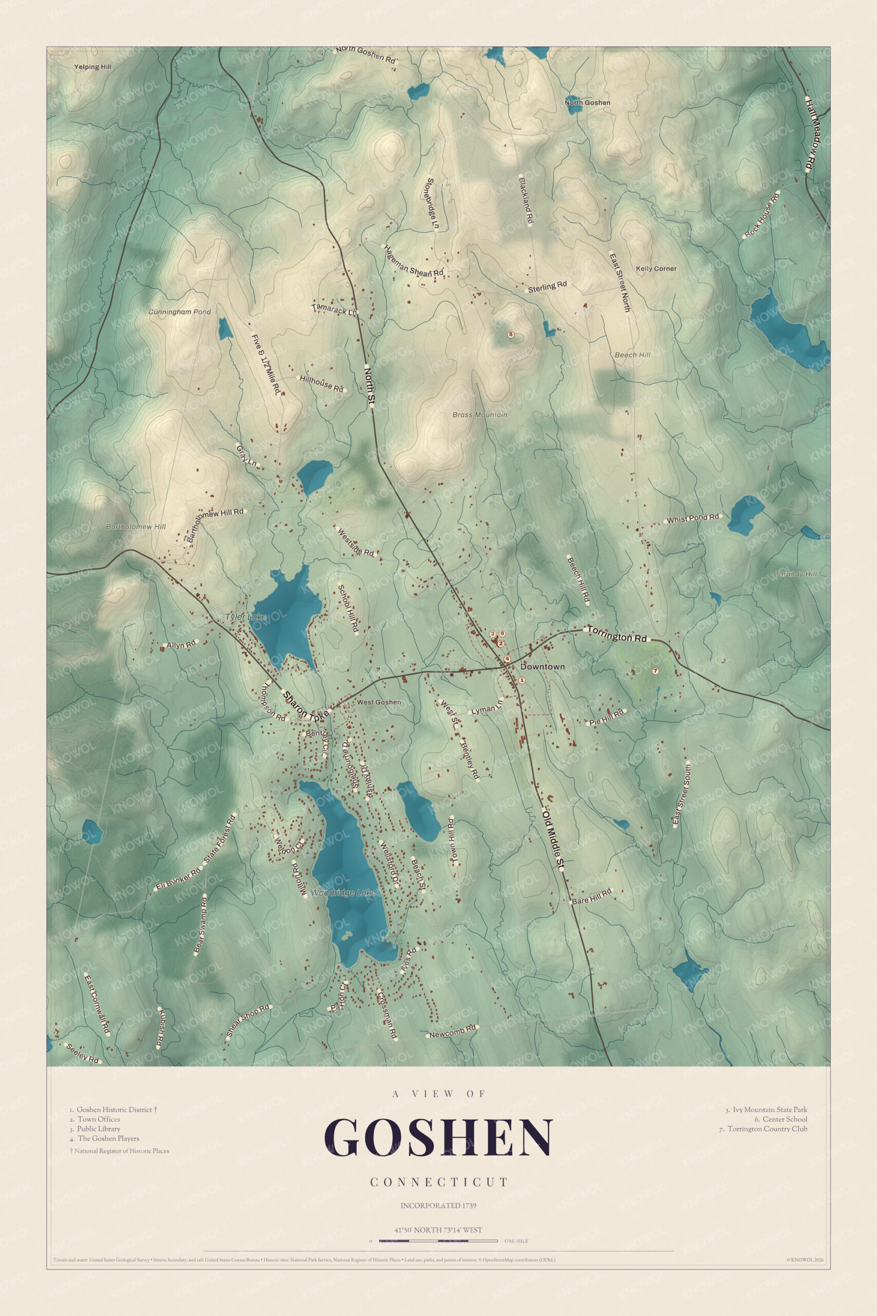 Map of Goshen, Connecticut