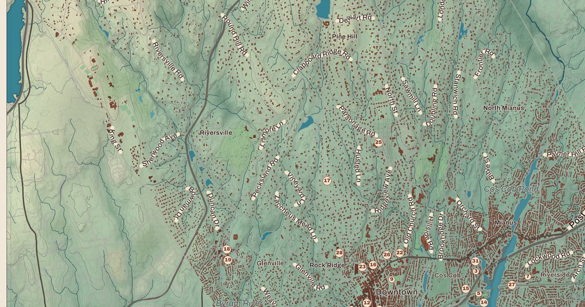 Beautifully Detailed Map of Greenwich, Connecticut