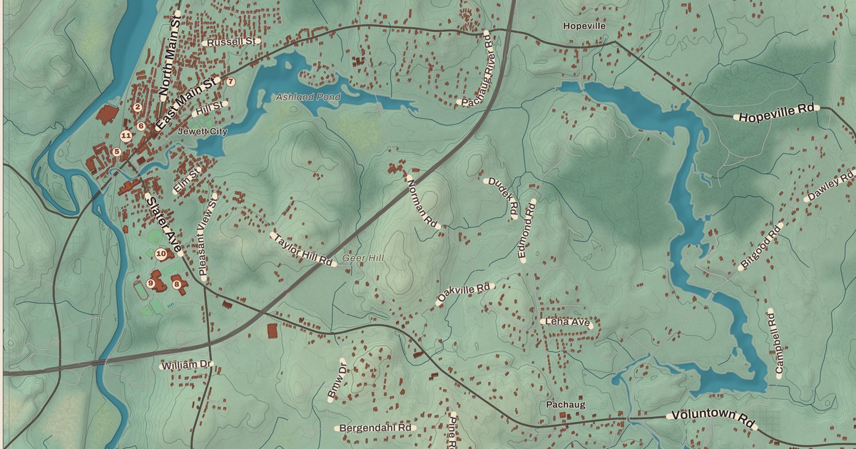 Beautifully Detailed Map of Griswold, Connecticut