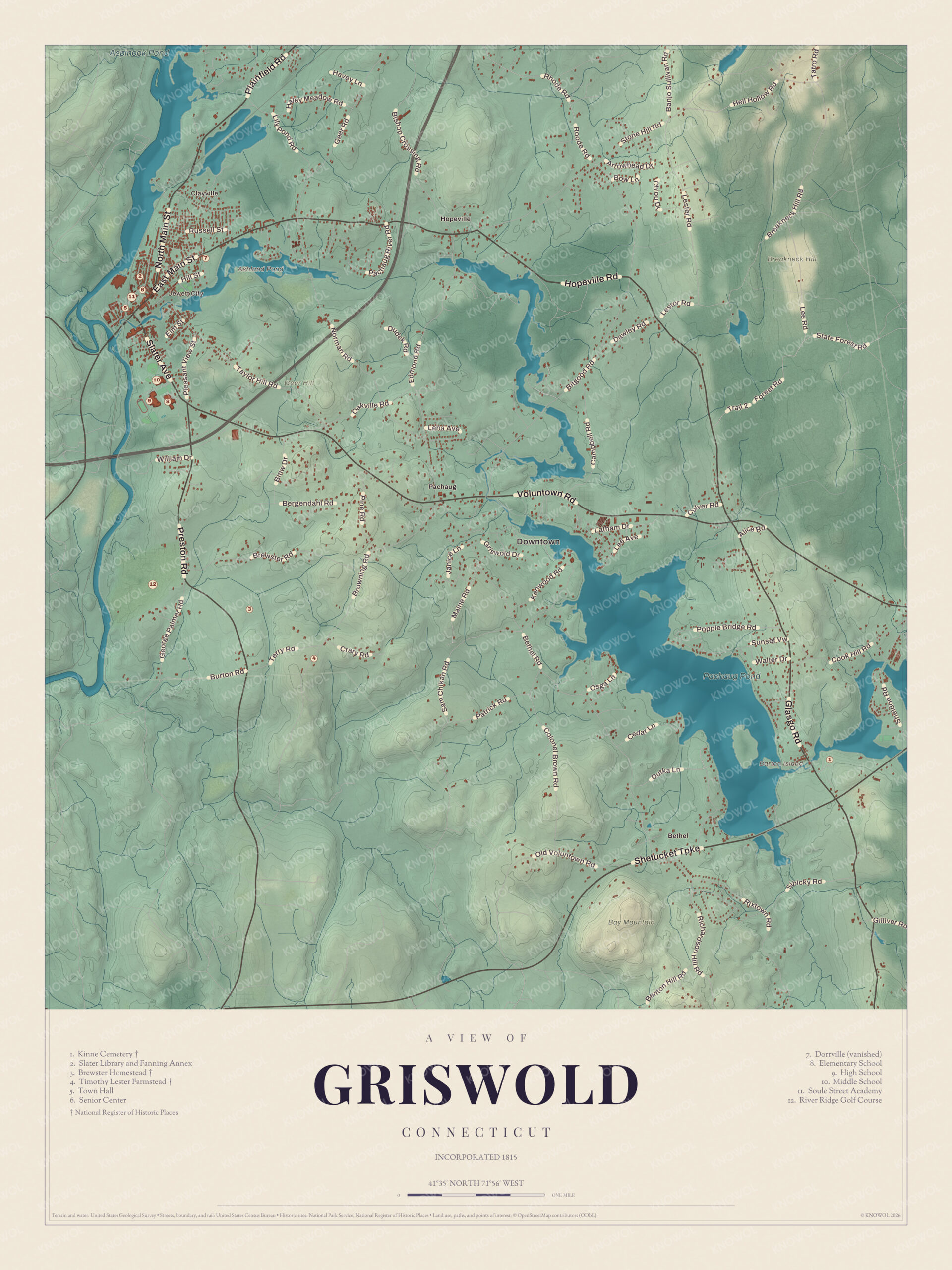 Map of Griswold, Connecticut