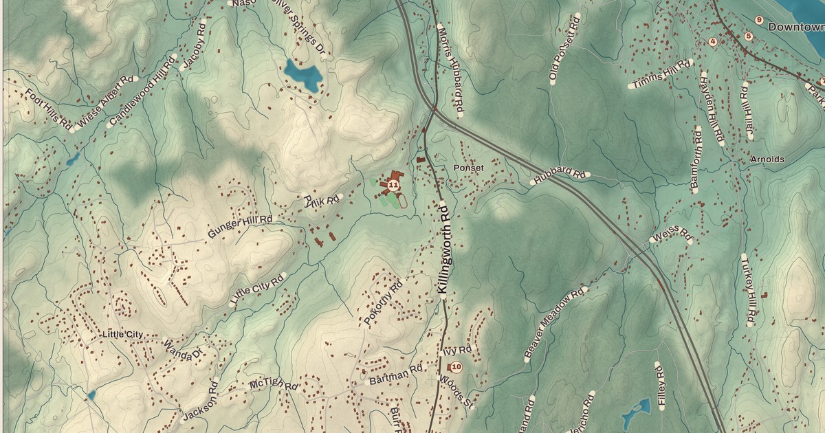 Beautifully Detailed Map of Haddam, Connecticut