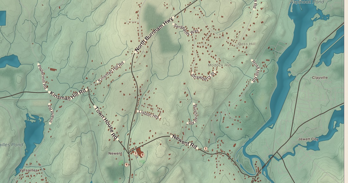 Beautifully Detailed Map of Lisbon, Connecticut