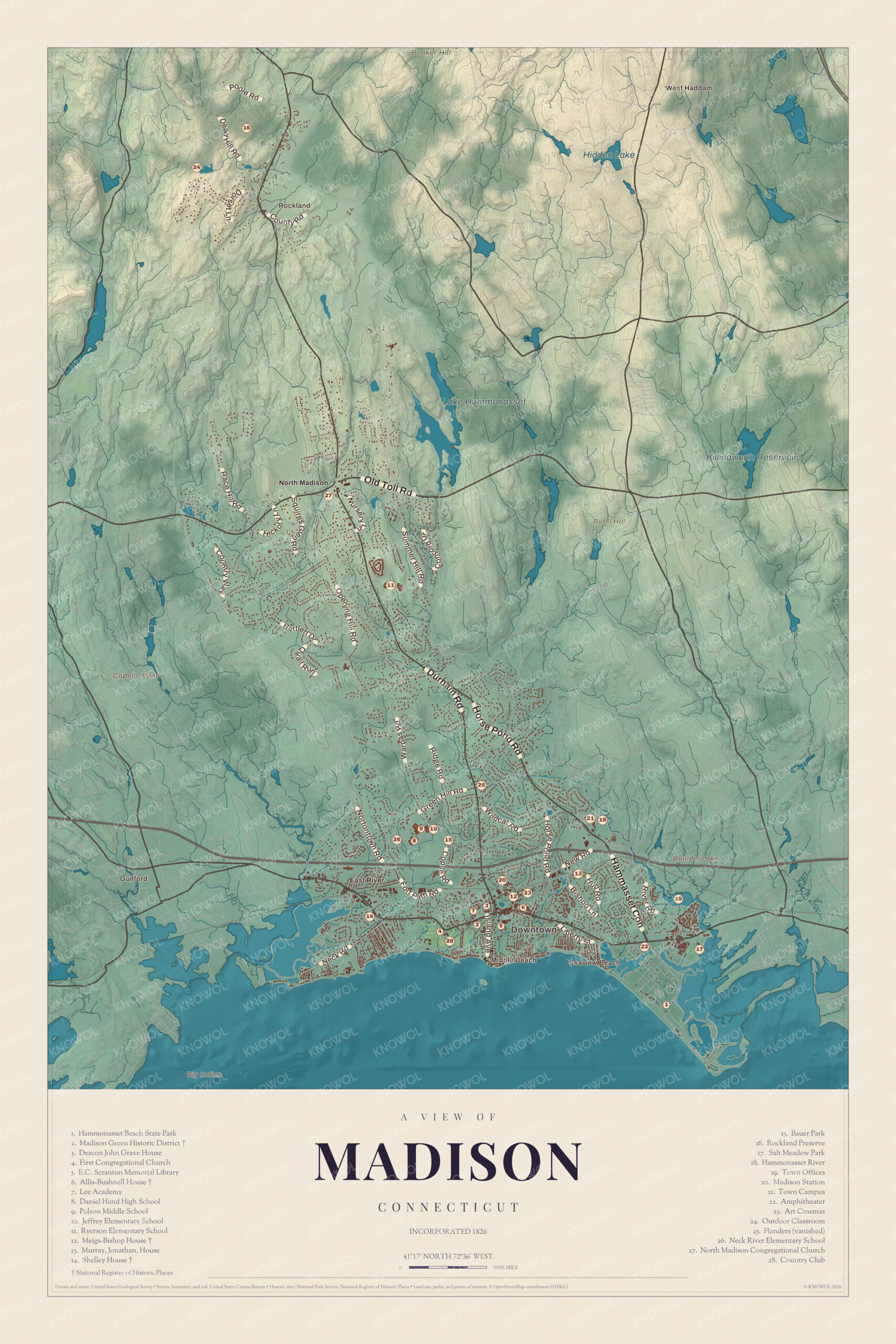 Map of Madison, Connecticut