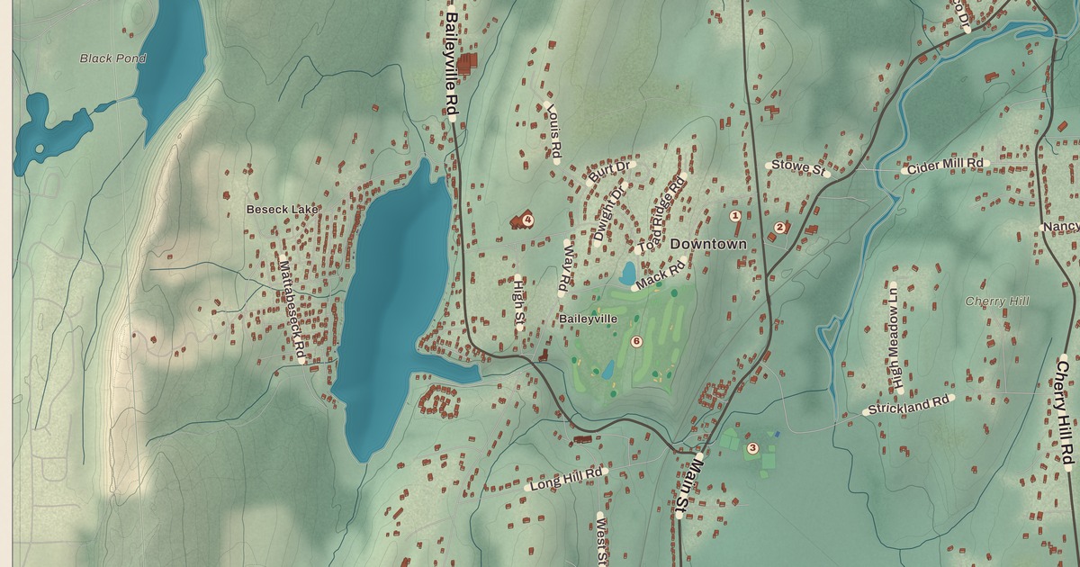 Beautifully Detailed Map of Middlefield, Connecticut