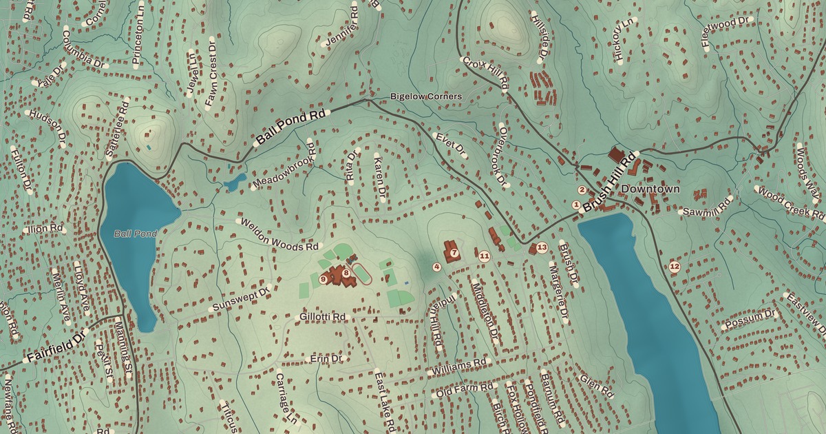Beautifully Detailed Map of New Fairfield, Connecticut