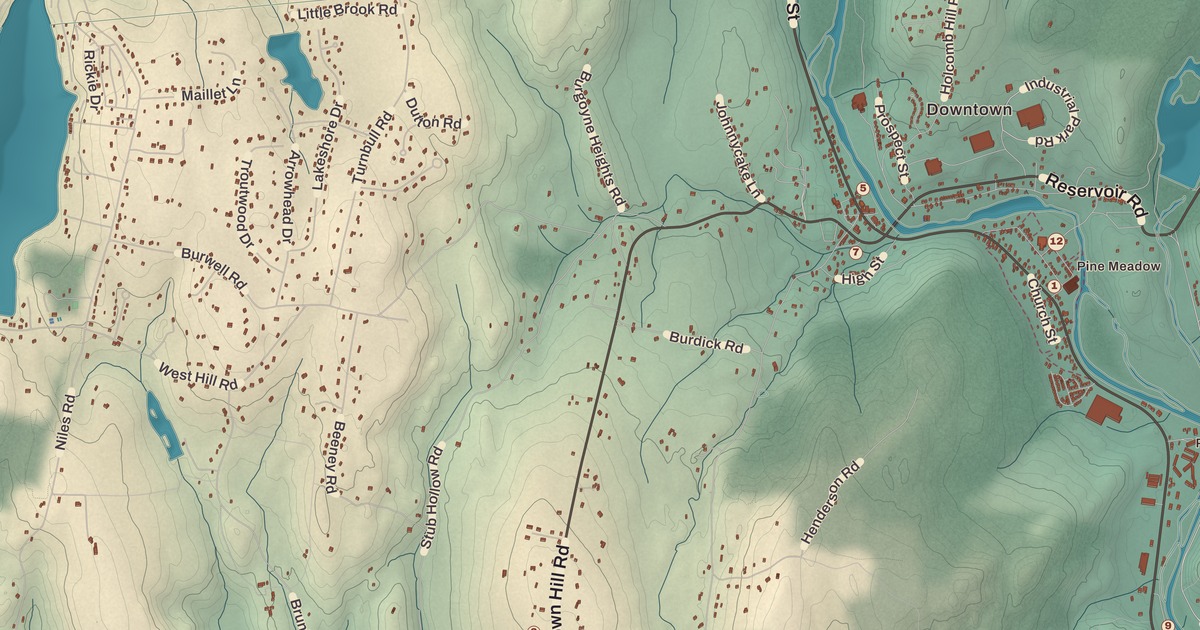 Beautifully Detailed Map of New Hartford, Connecticut