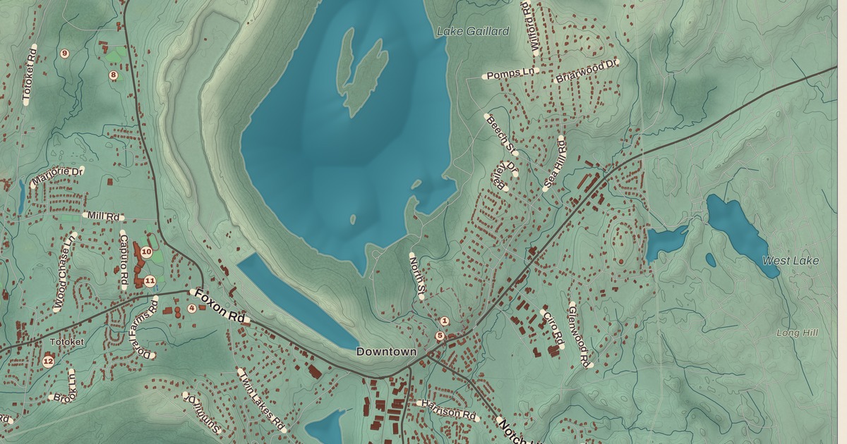 Beautifully Detailed Map of North Branford, Connecticut