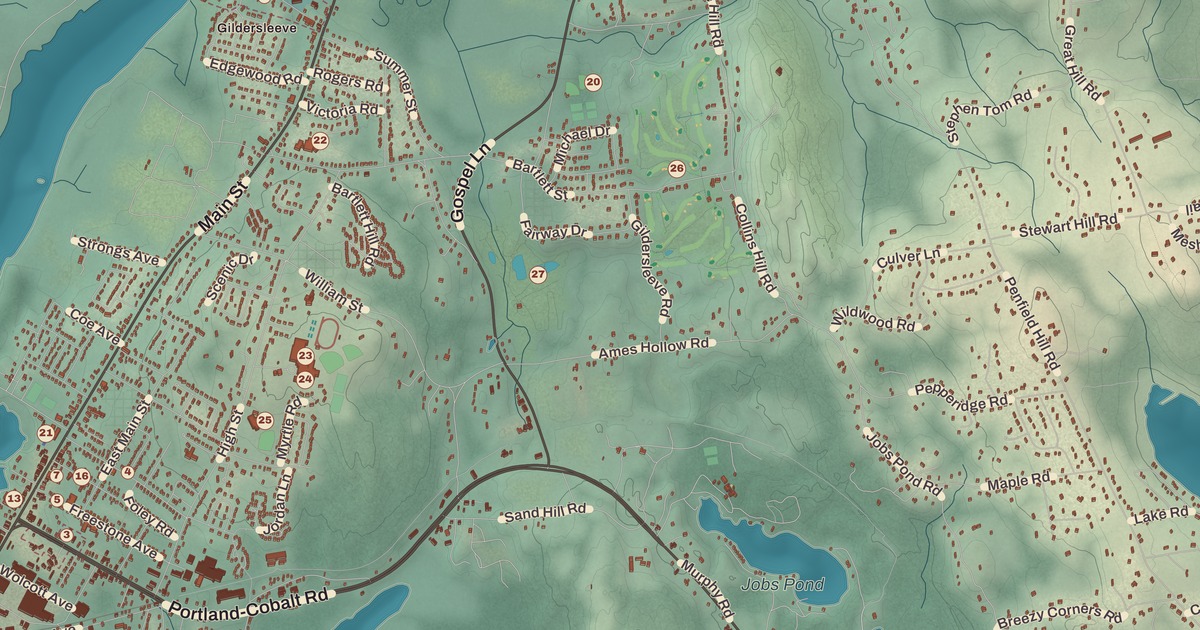 Beautifully Detailed Map of Portland, Connecticut