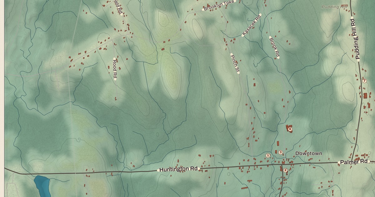 Beautifully Detailed Map of Scotland, Connecticut