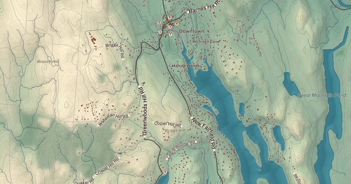 Beautifully Detailed Map of Sherman, Connecticut