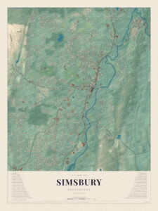 Map of Simsbury, Connecticut