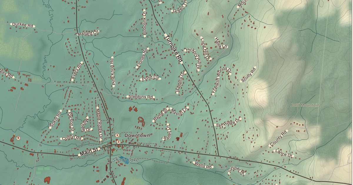 Beautifully Detailed Map of Somers, Connecticut