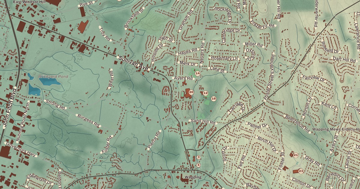 Beautifully Detailed Map of South Windsor, Connecticut