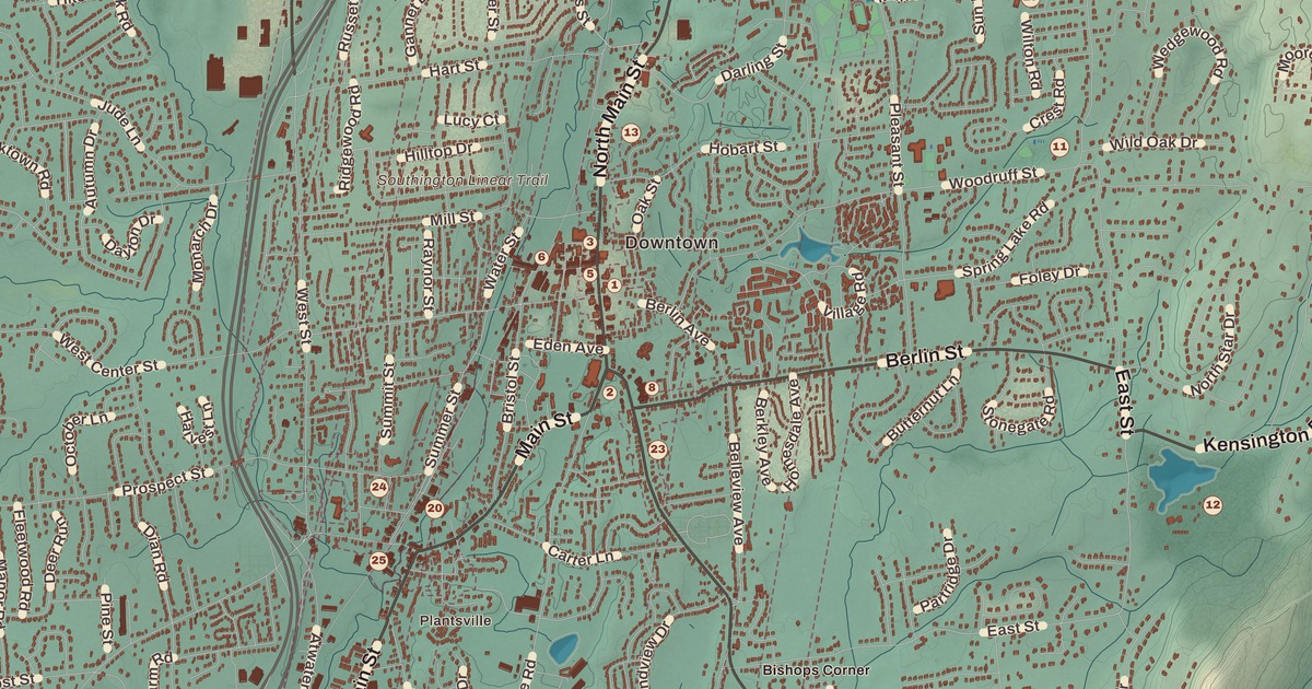 Beautifully Detailed Map of Southington, Connecticut