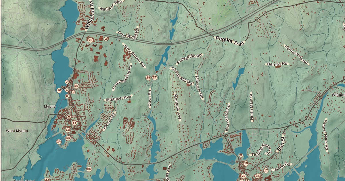 Beautifully Detailed Map of Stonington, Connecticut