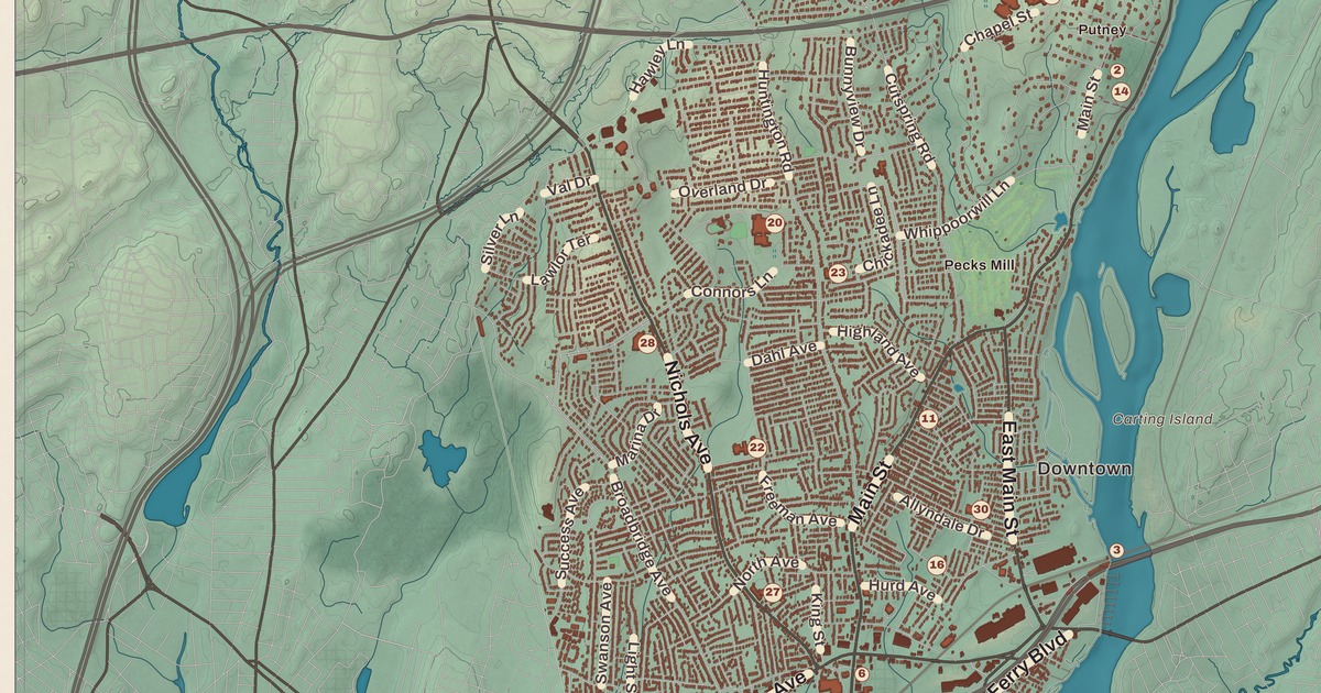 Beautifully Detailed Map of Stratford, Connecticut