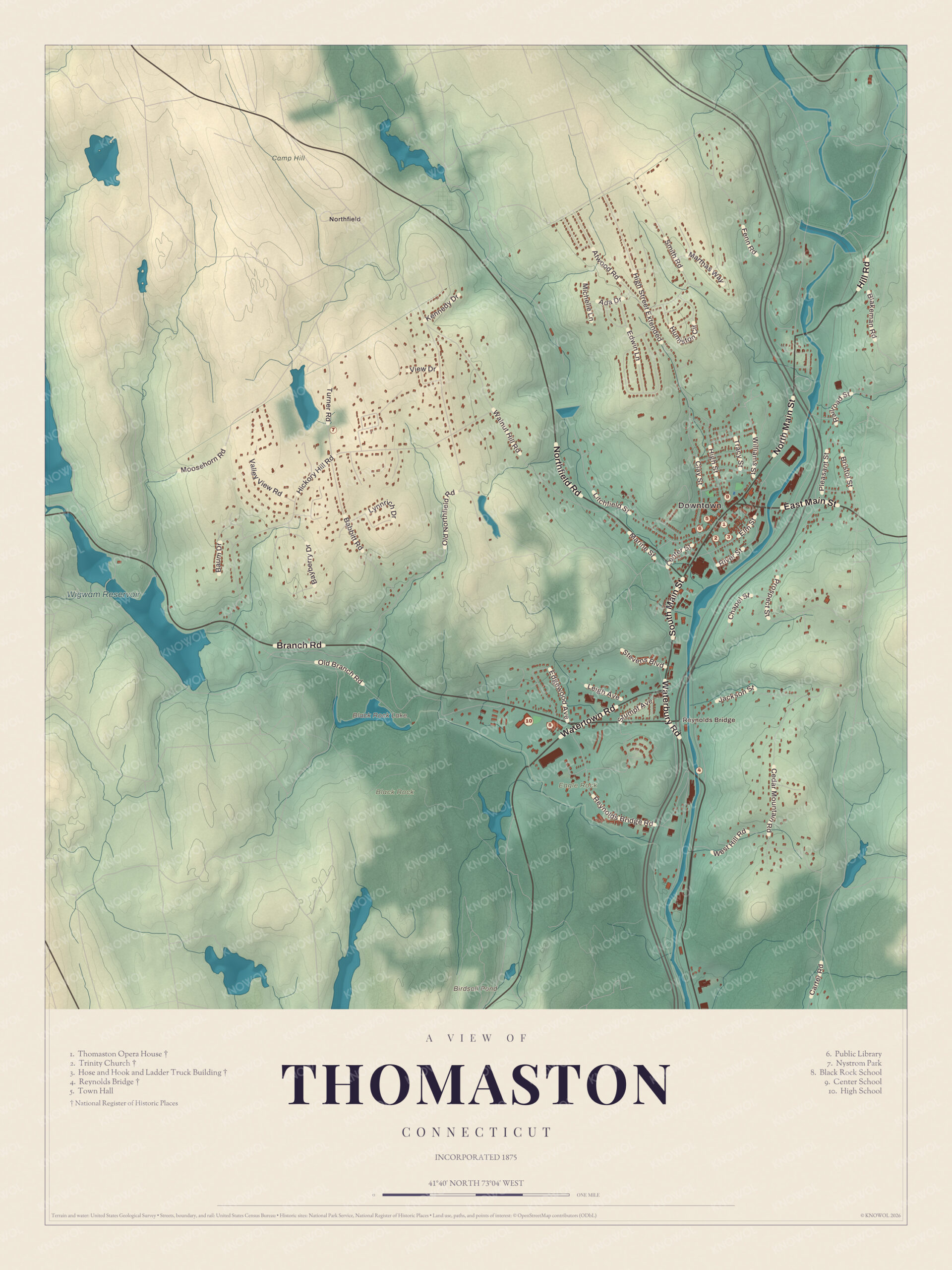 Map of Thomaston, Connecticut