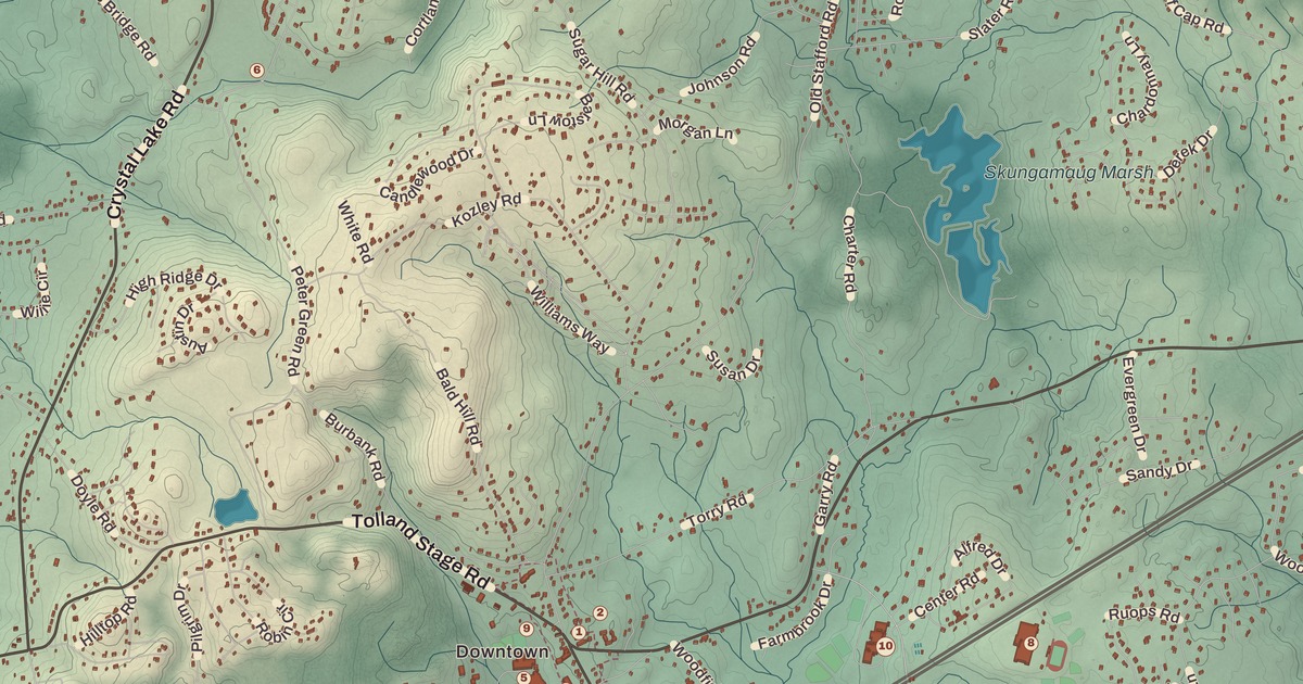 Beautifully Detailed Map of Tolland, Connecticut