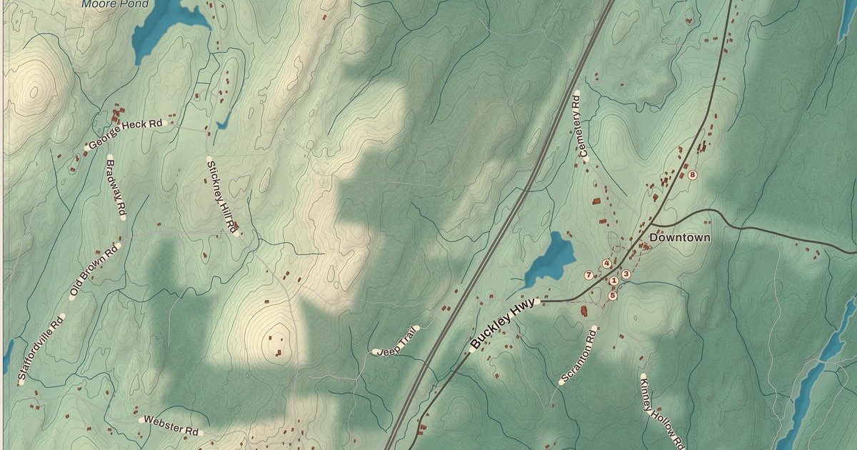 Beautifully Detailed Map of Union, Connecticut