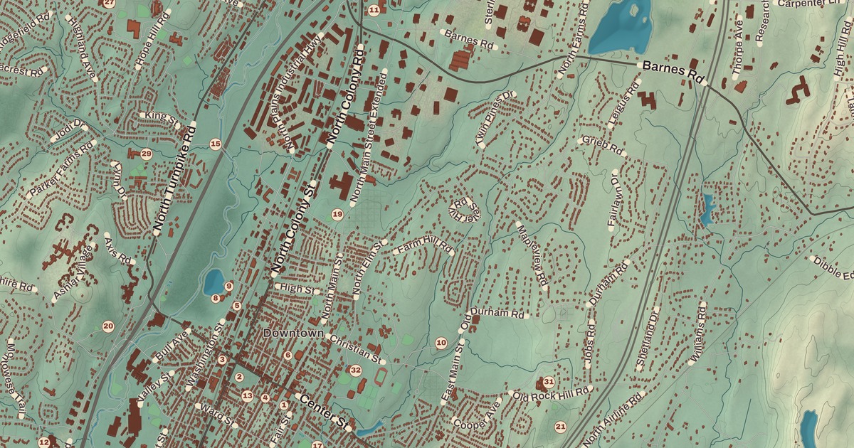 Beautifully Detailed Map of Wallingford, Connecticut