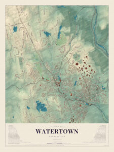 Map of Watertown, Connecticut