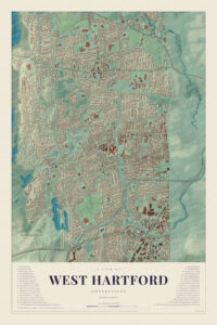 Map of West Hartford, Connecticut