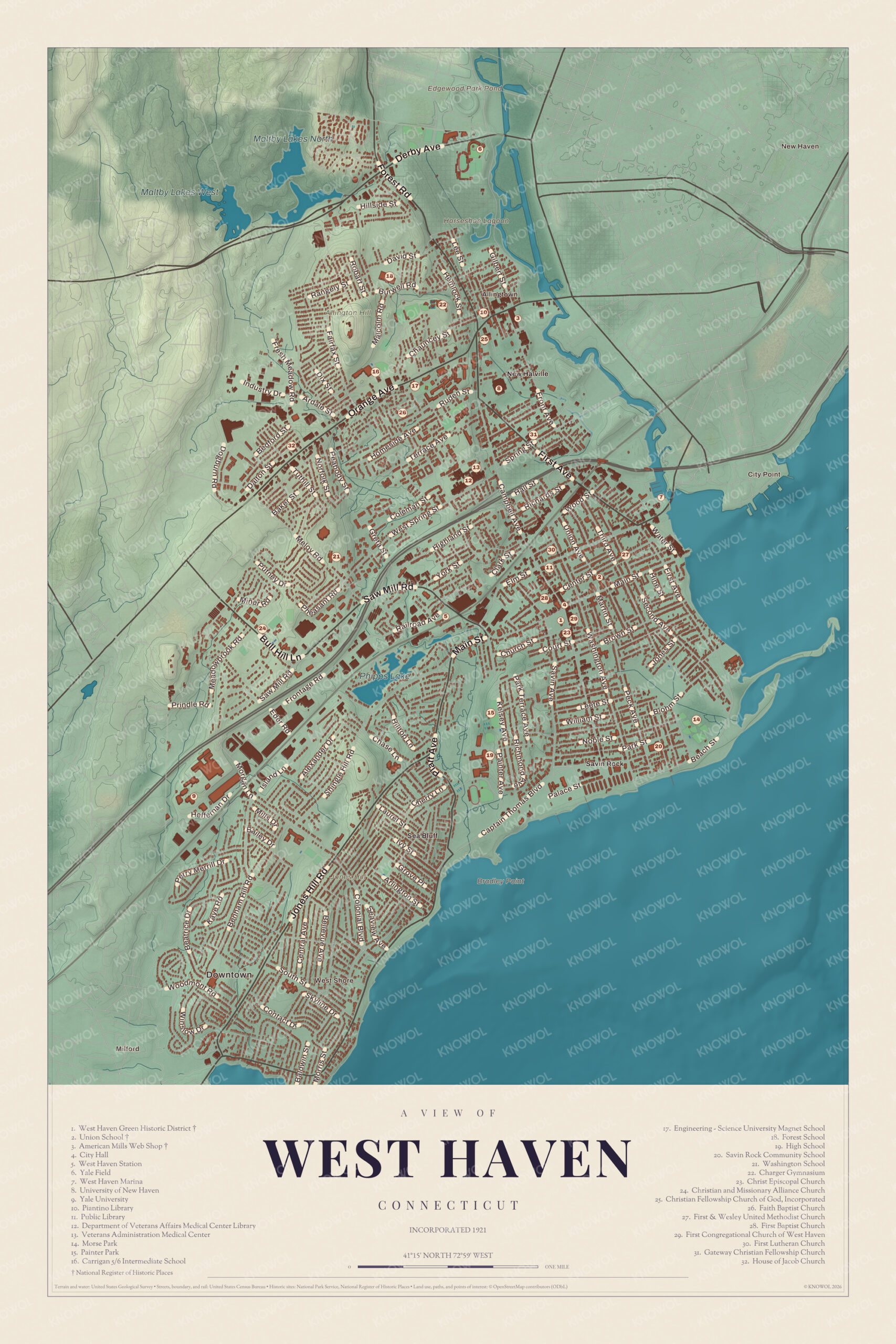 Map of West Haven, Connecticut