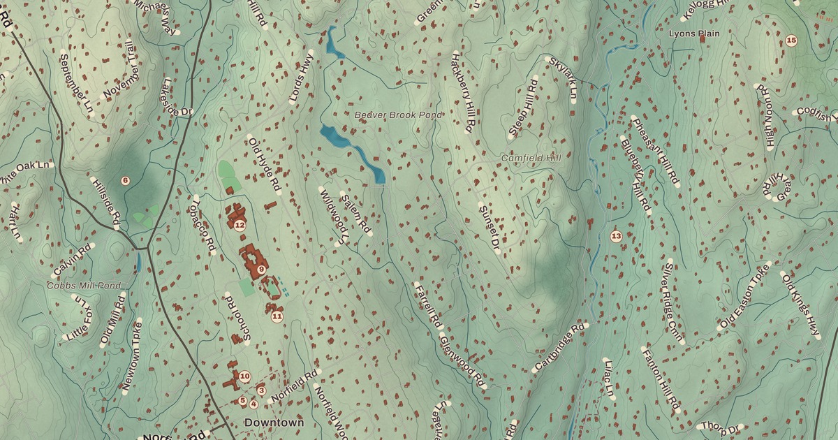 Beautifully Detailed Map of Weston, Connecticut