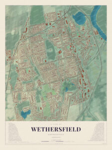 Map of Wethersfield, Connecticut