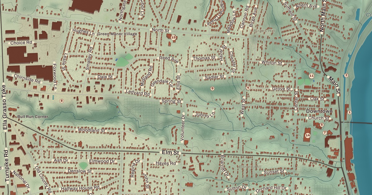 Beautifully Detailed Map of Windsor Locks, Connecticut