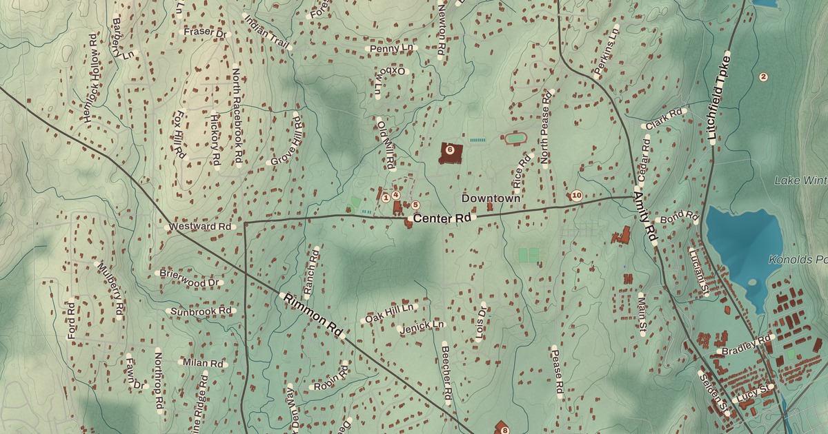 Beautifully Detailed Map of Woodbridge, Connecticut