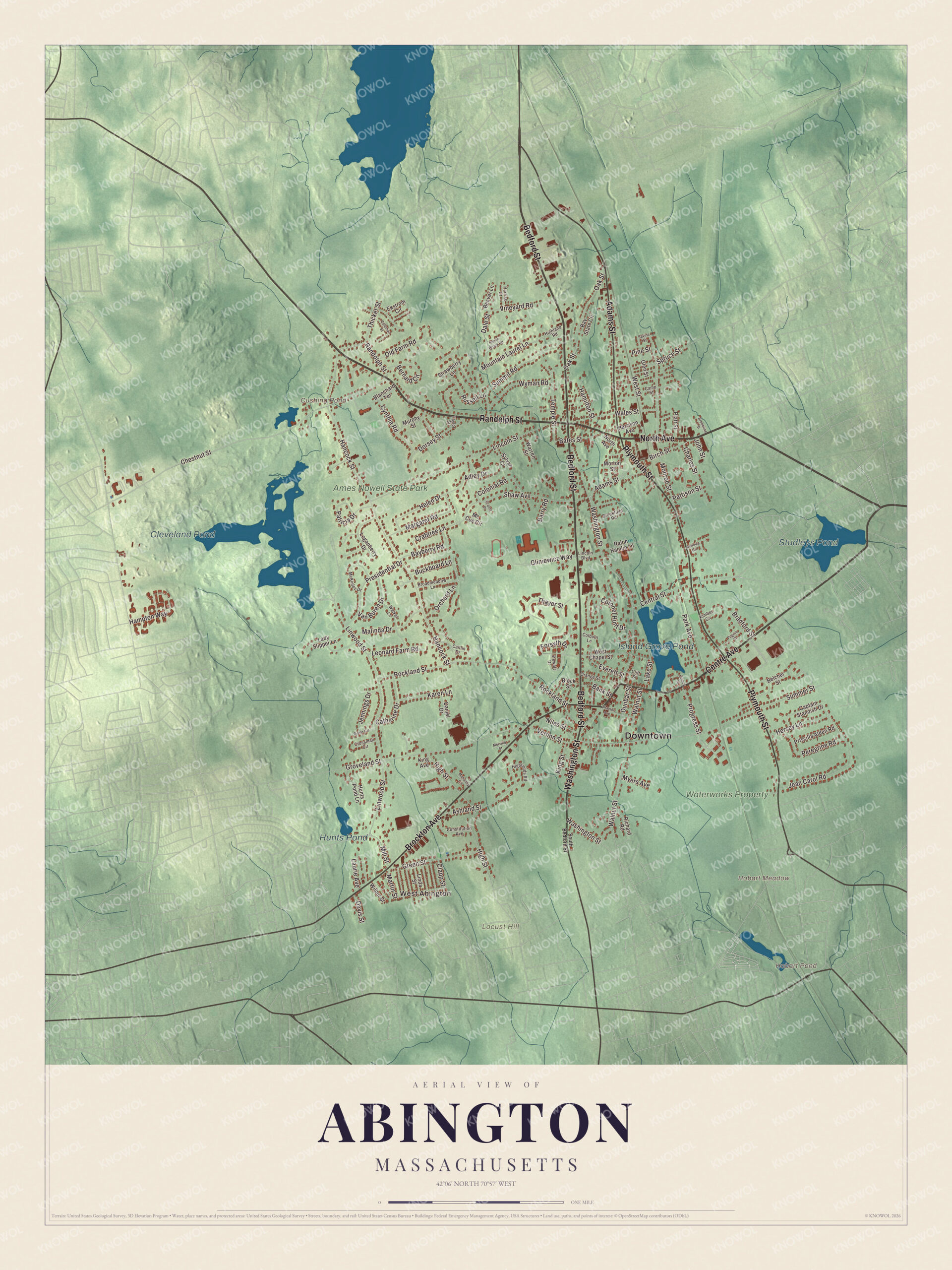 Watermarked full-map preview of Abington, Massachusetts